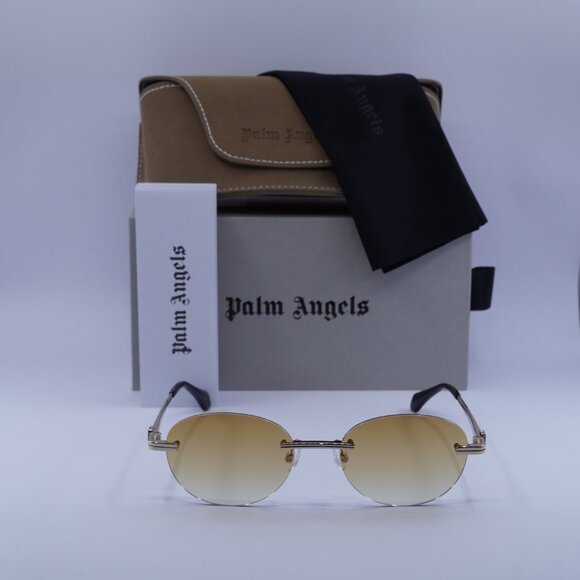 Palm Angels PERI10H CRYSTAL 7622 Oval Sunglasses - Gold/Orange Gradient - Picture 3 of 10